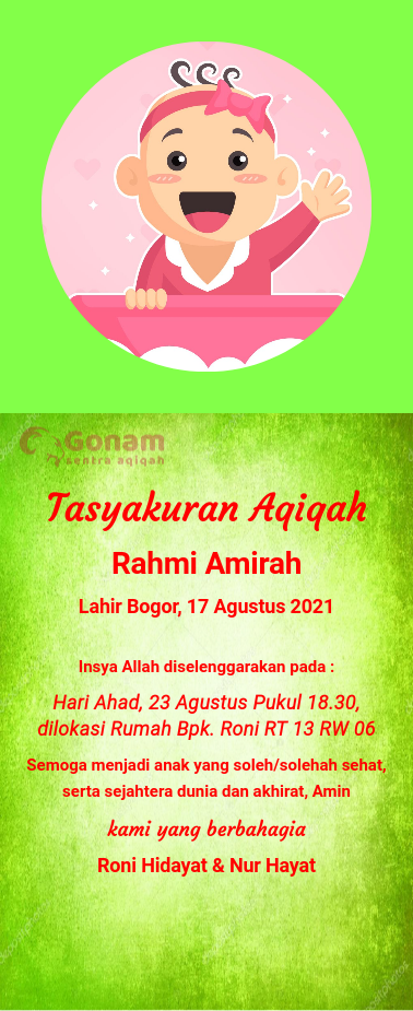 Contoh Undangan Aqiqah Online