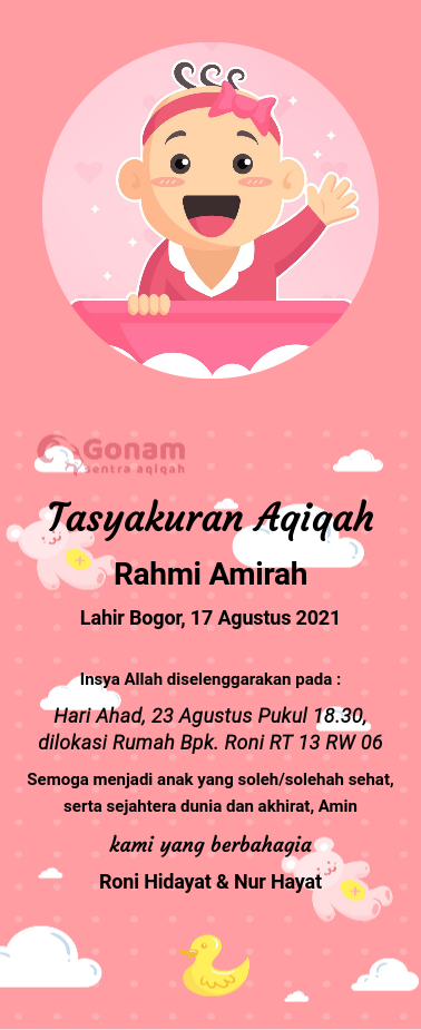 Desain Undanan Aqiqah Online - Gonam Aqiqah