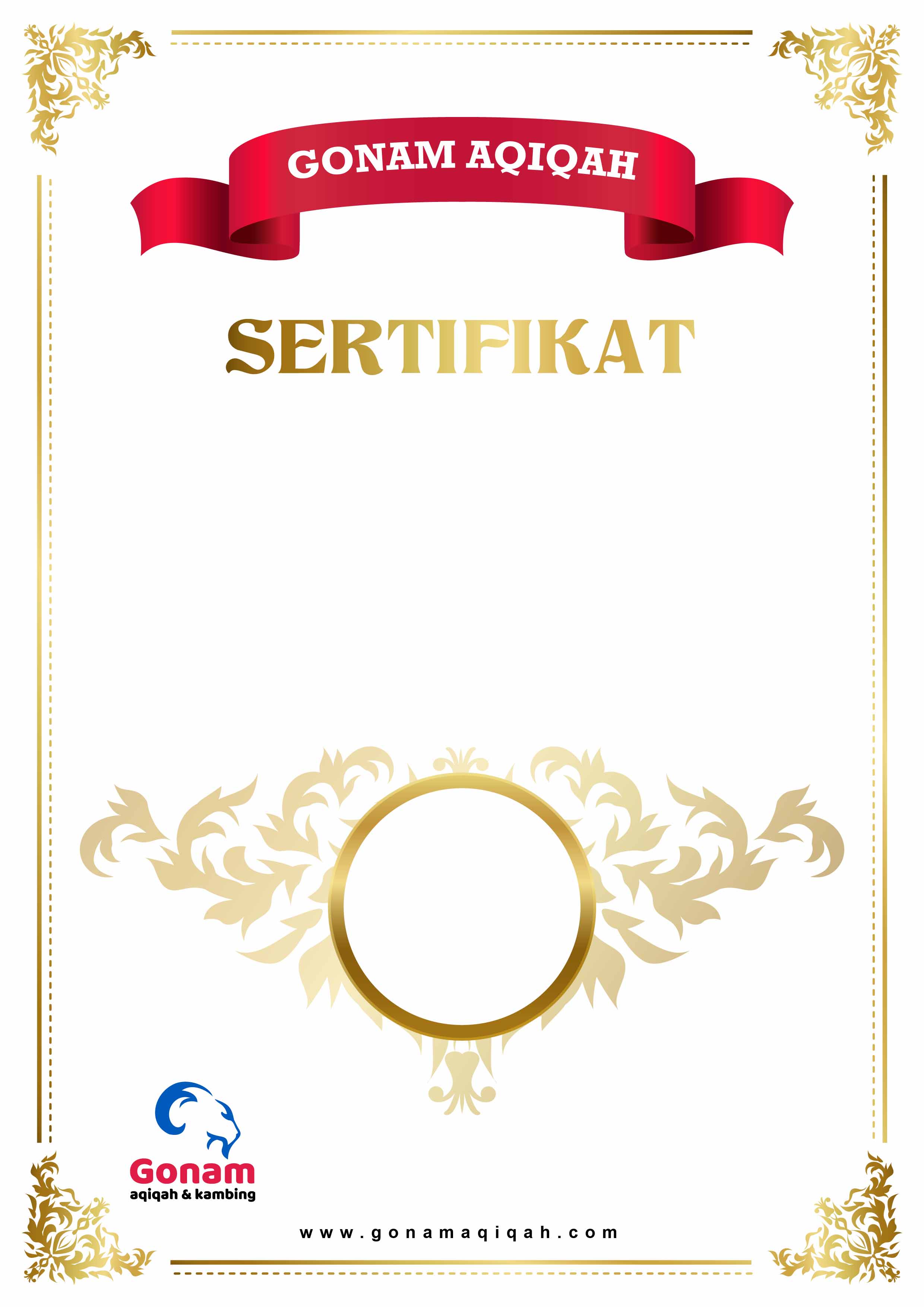 Desain sertifikat aqiqah online gonam aqiqah