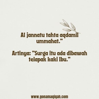 Surga di Telapak Kaki Ibu