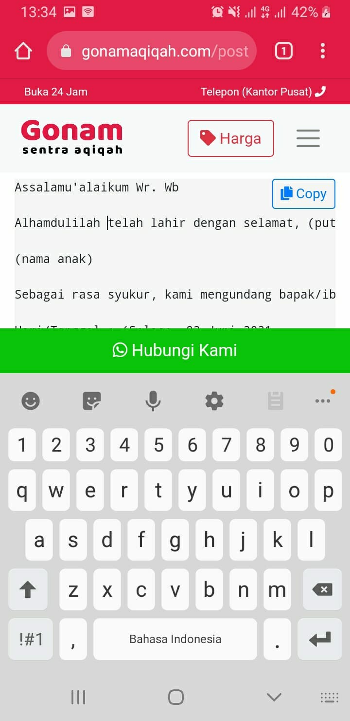 Contoh Undangan Aqiqah Whatsapp - Gonam Aqiqah